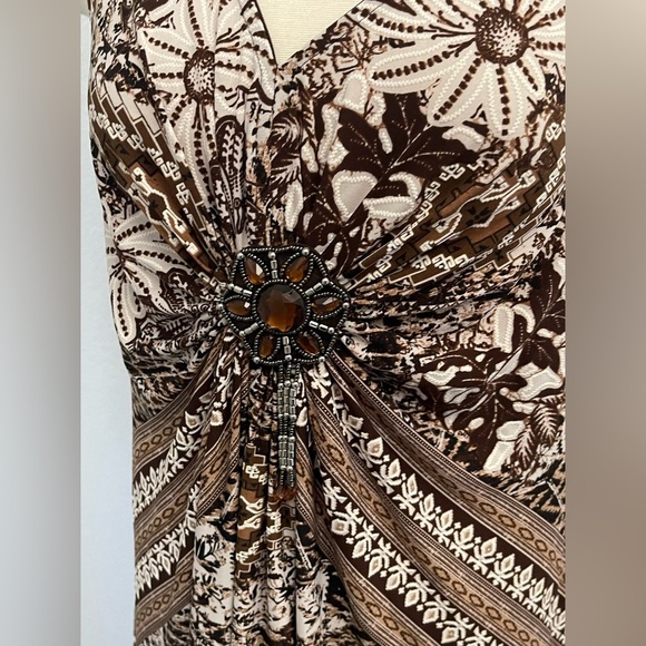 R&M Richards Black and White Sleeveless Maxi Sundress - Picture 5 of 7